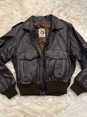 RARE Vintage American Express Genuine Leather Flight Jacket